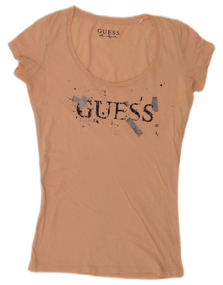 Γυναικείο γραφικό μπλουζάκι Guess Top UK 12 Medium Pink