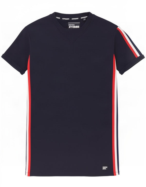 Superdry Γυναικείο T-Shirt Φόρεμα UK 10 Small Navy Blue ριγέ αθλητικά