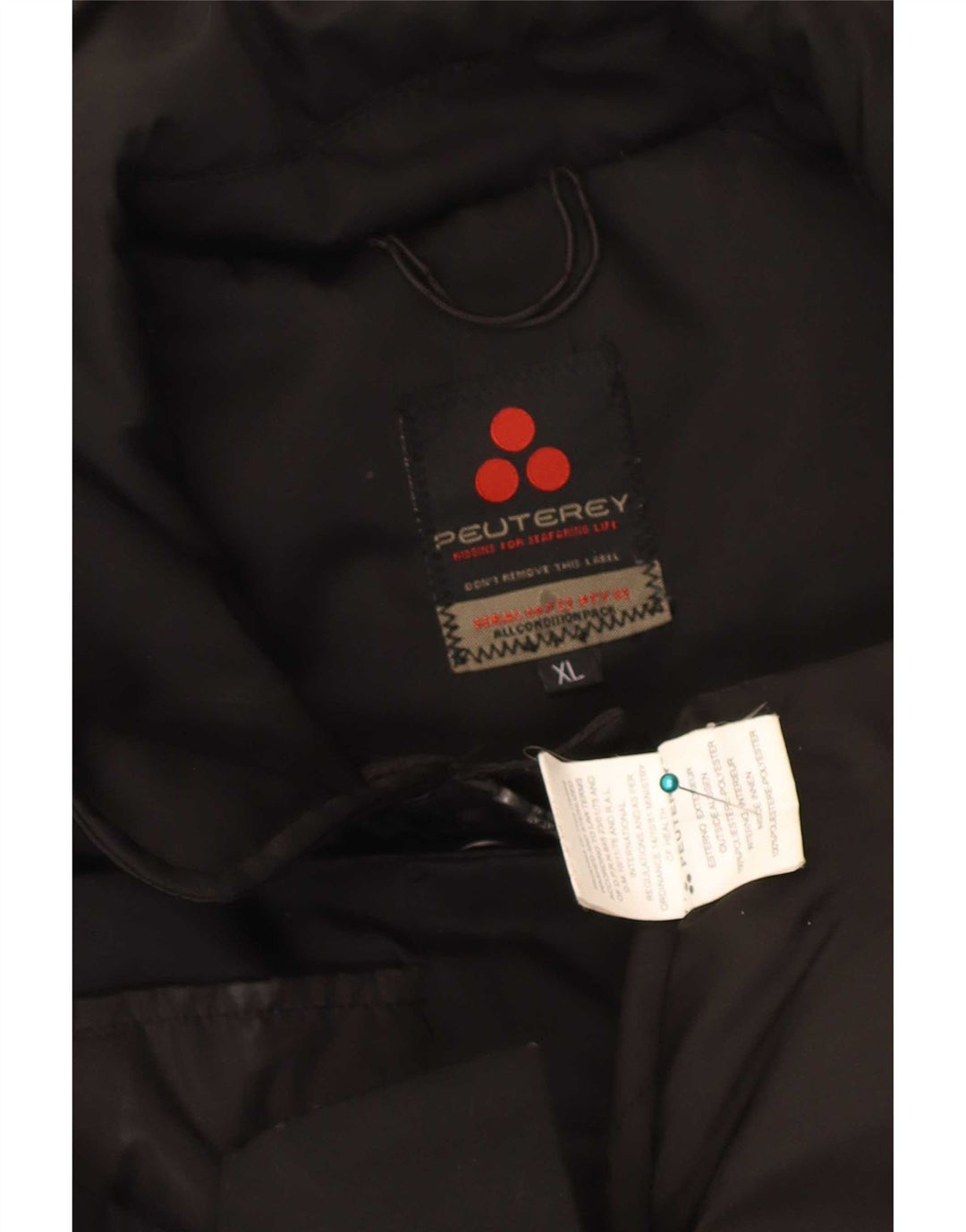 Ανδρικό μπουφάν PEUTEREY Windbreaker UK 42 XL Μαύρο Πολυεστέρας