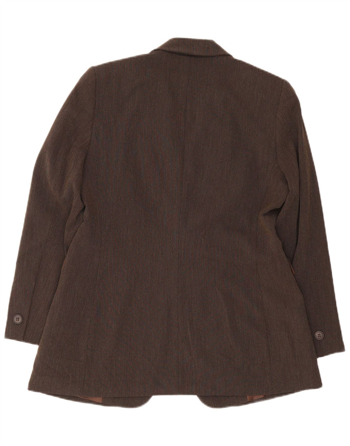 Marks & Spencer Γυναικείο σακάκι 1 κουμπιού blazer UK 14 μεγάλο καφέ βισκόζη
