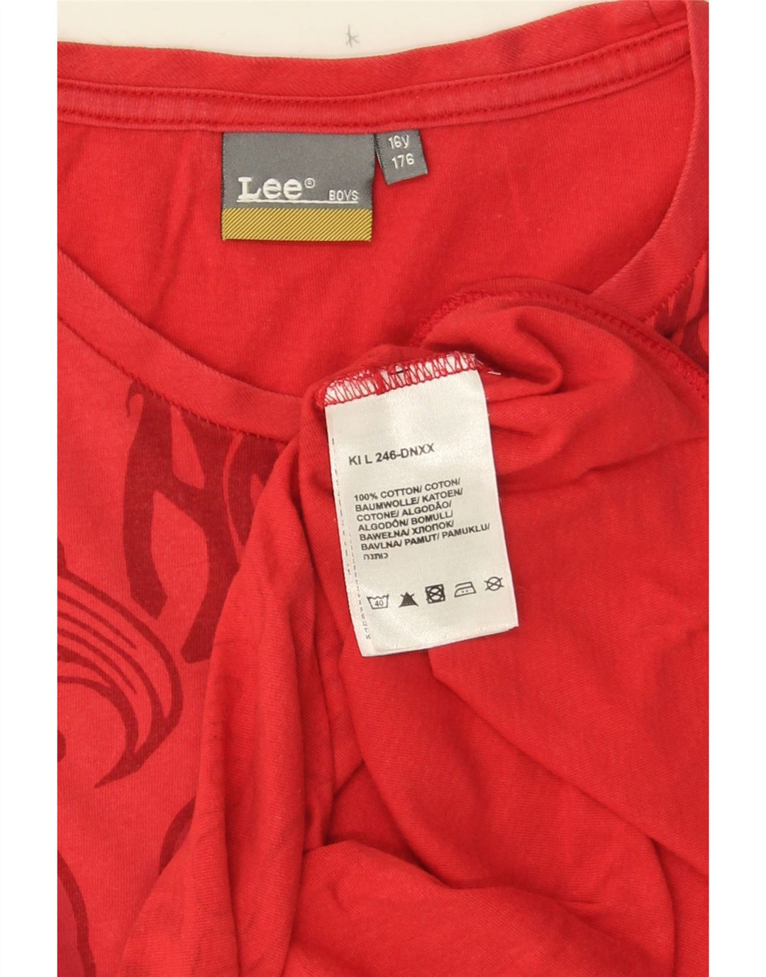 Lee Boys Graphic Vest Top 15-16 Years Red Cotton