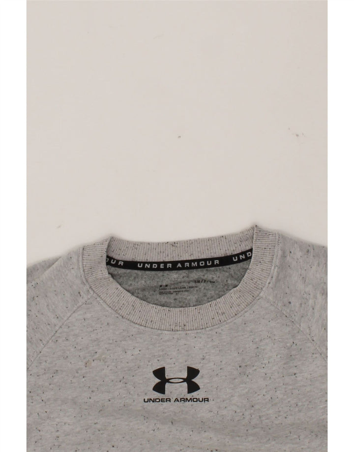 UNDER ARMOUR Mens Sweatshirt Jumper Small Grey Flecked Cotton Vintage Under Armour and Second-Hand Under Armour from Messina Hembry 