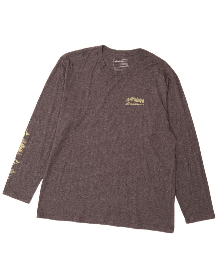 Eddie Bauer Ανδρικό γραφικό μπλουζάκι μακρυμάνικο μεγάλο γκρι βαμβακερό