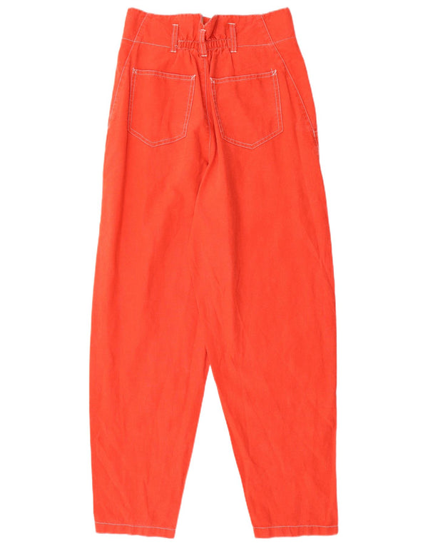 Vintage Womens High Waist Tapered Casual Trousers UK 3 XS W28 L30 Red