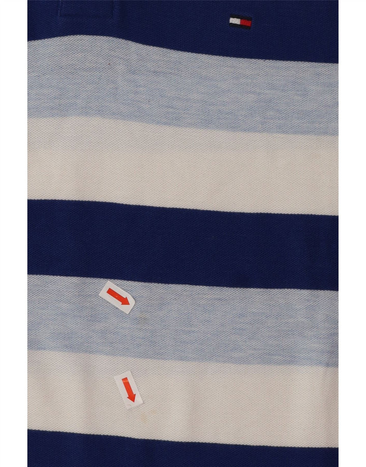 TOMMY HILFIGER Ανδρικό πουκάμισο πόλο με μεσαίο μπλε βαμβακερό ριγέ