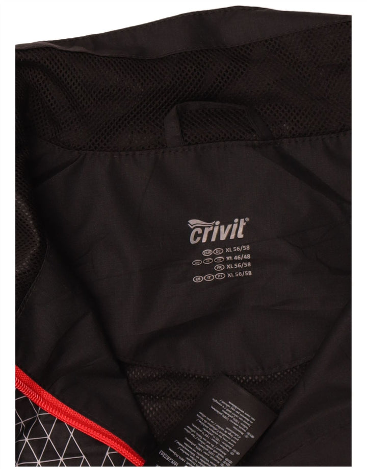 Crivit Ανδρικό μπουφάν βροχής UK 46/48 XL Μαύρο γεωμετρικό πολυεστέρα