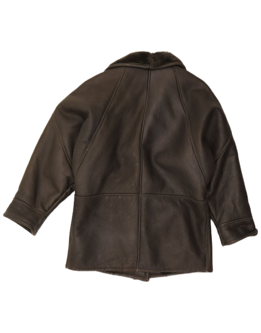 VINTAGE Γυναικείο Shearling Jacket UK 16 Large Μαύρο