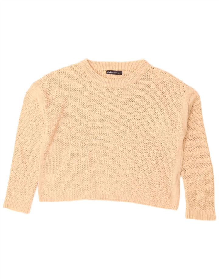 Marks & Spencer Γυναικείο πουλόβερ με λαιμόκοψη UK 14 Medium Beige