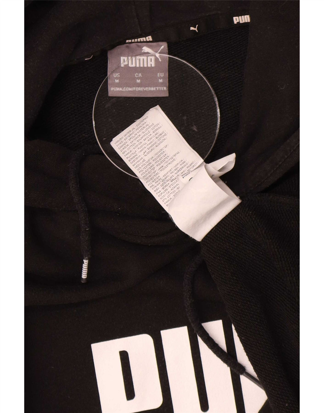 Ανδρικό γραφικό κουκούλα Puma, μεσαίο μαύρο βαμβακερό