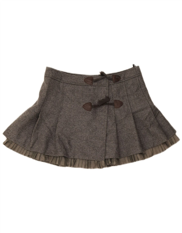 Valentino Γυναικεία Μίνι Φούστα Wrap Medium W30 Γκρι παρθένο μαλλί