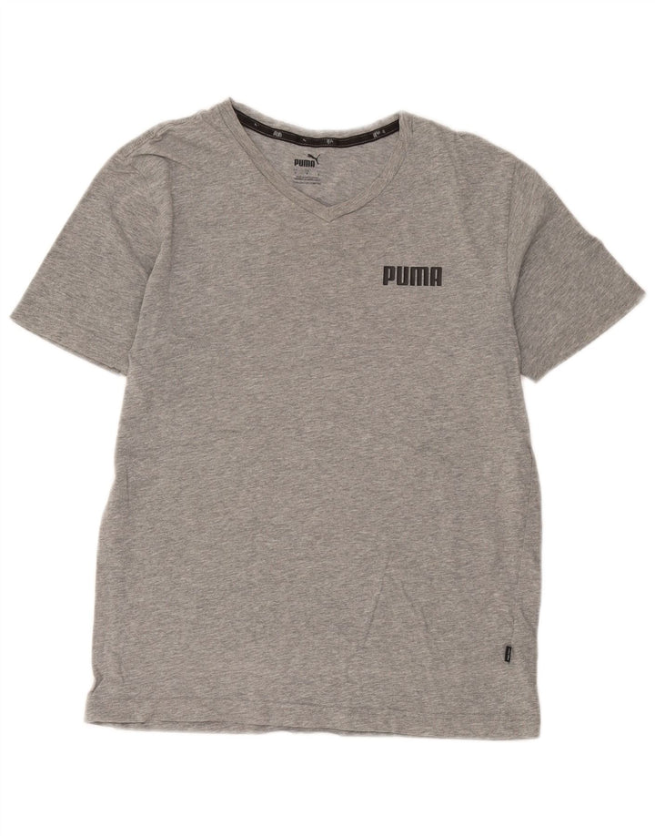 Ανδρικό T-Shirt Puma Τοπ Μικρό Γκρι Βαμβακερό