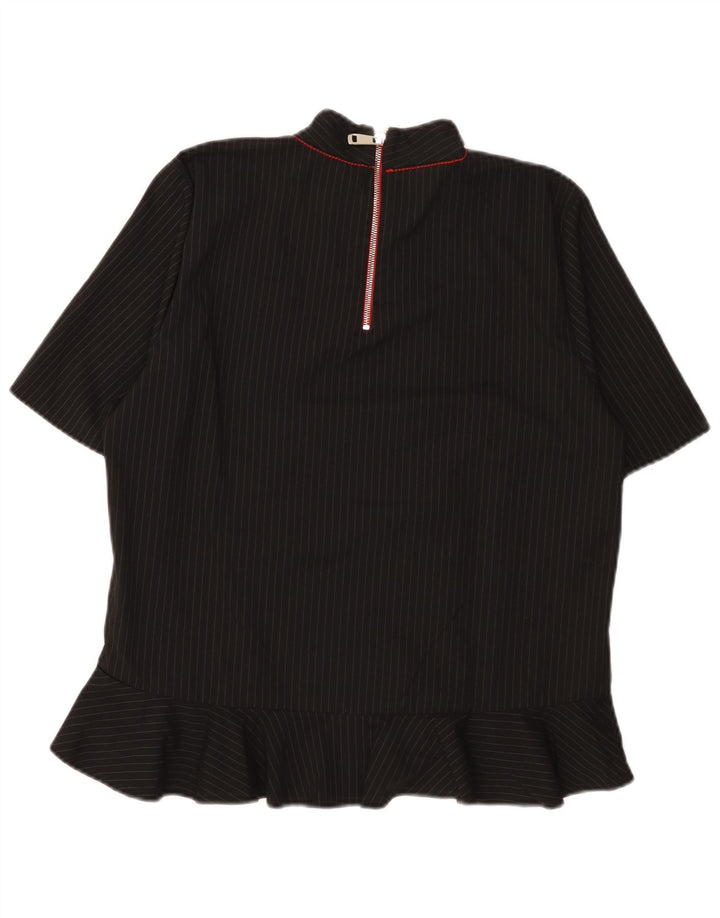 Zara Γυναικεία Μπλούζα Τοπ UK 14 Medium Black Colourblock Polyester