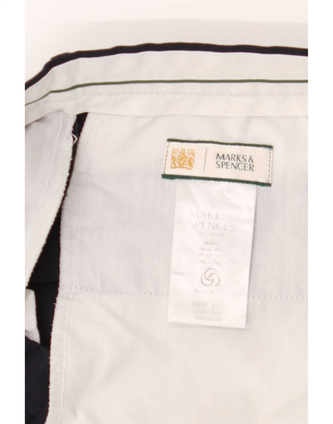 Ανδρικό ίσιο παντελόνι Marks & Spencer W34 L29 Navy Blue Polyester