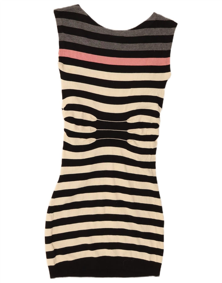 Ted Baker Γυναικείο Αμάνικο Φόρεμα Bodycon Νούμερο 2 Μικρό Μαύρο ριγέ