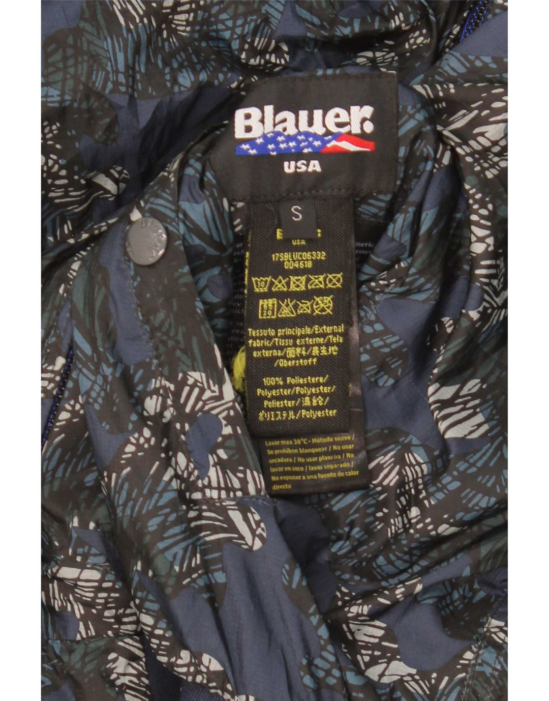 Blauer Ανδρικό Reversible Bomber Jacket UK 36 Small Blue Polyester