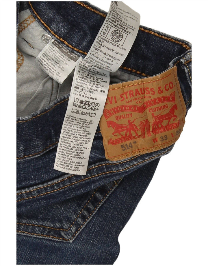 Levi's Mens 514 Straight Jeans Μέγεθος 33W33 L32 Μπλε βαμβακερό