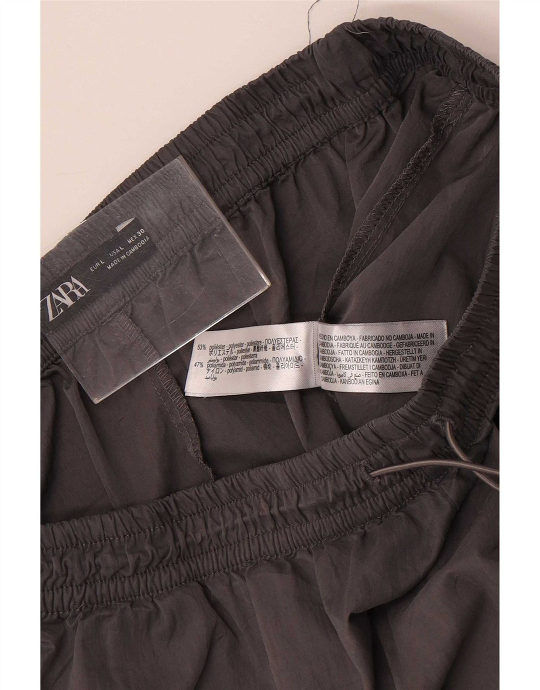 Zara Γυναικεία φόρμα Cargo Παντελόνια Joggers UK 14 Large Grey Polyester