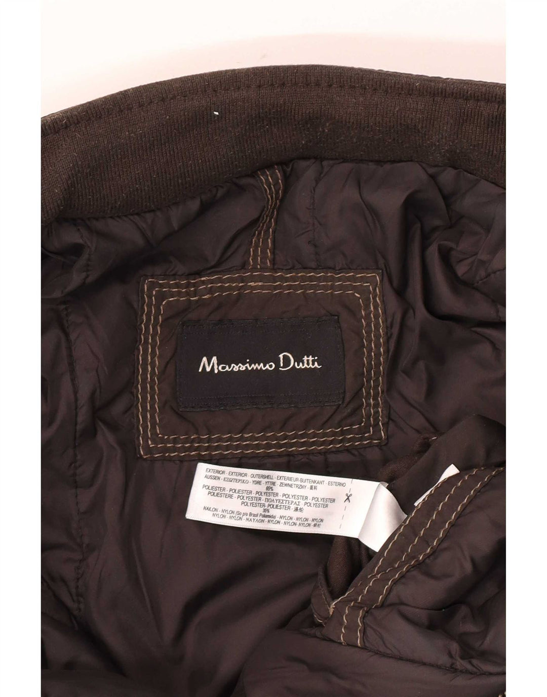 Massimo Dutti Ανδρικό μπουφάν με επένδυση μεγάλο καφέ πολυεστέρας