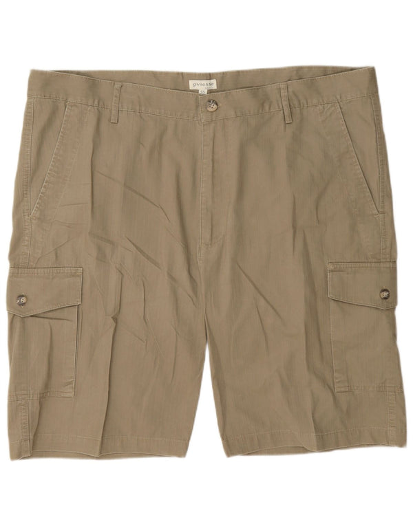 Oviesse Mens Cargo Shorts IT 55 2XL W42 Beige Cotton