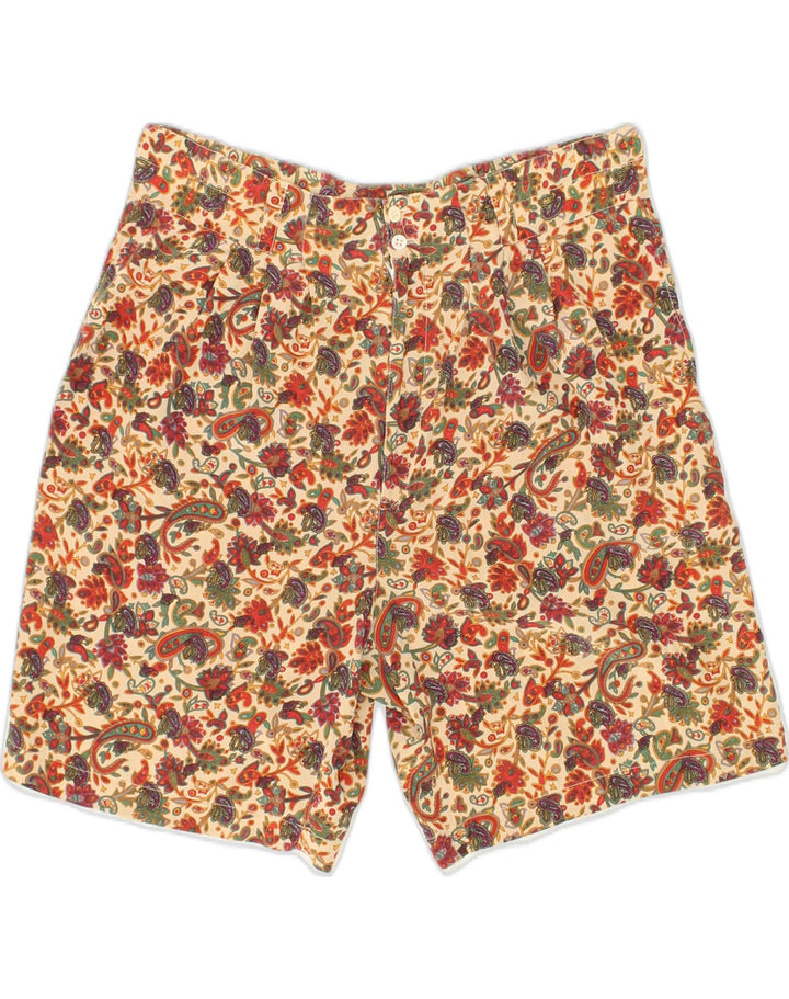 BALLOON Womens Chino Shorts UK 10 Small W34 Beige Paisley | Vintage Balloon | Thrift | Second-Hand Balloon | Used Clothing | Messina Hembry 