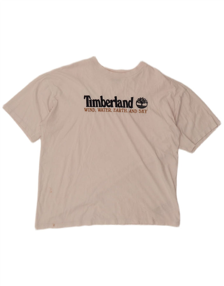 Ανδρικό γραφικό T-Shirt Timberland Top μεγάλο λευκό βαμβακερό