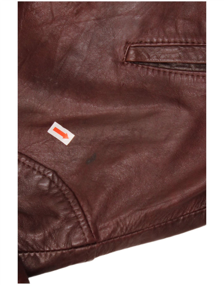 C&A Ανδρικό Δερμάτινο Μπουφάν UK 38 Medium Burgundy Leather