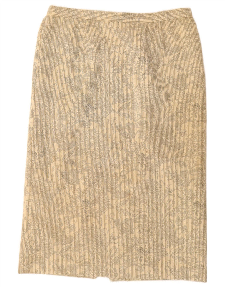 EASTEX Γυναικεία κοτλέ ίσια φούστα UK 14 Medium Beige Floral Polyester
