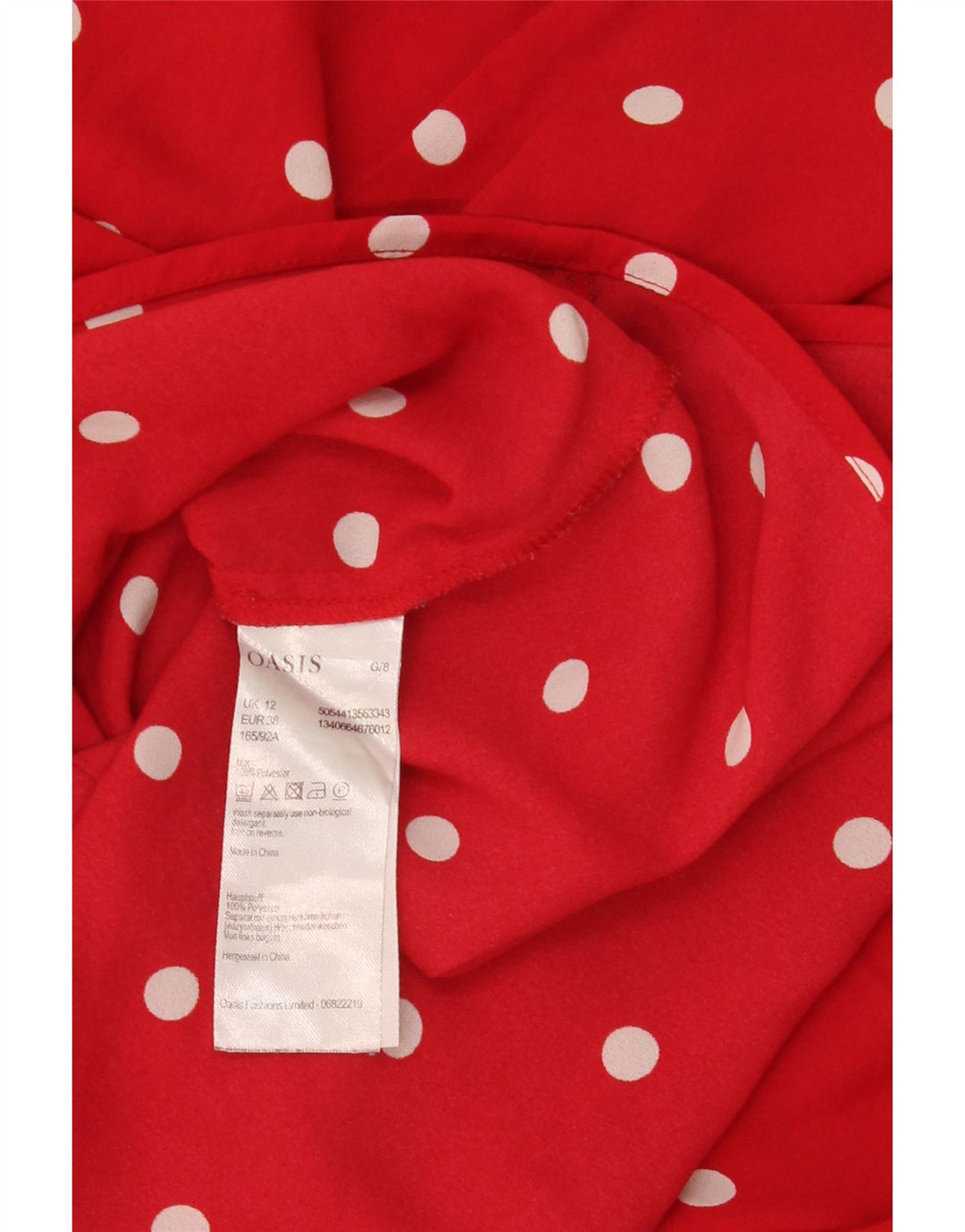 Γυναικεία μπλούζα Oasis Crop Off Shoulder Top UK 12 Medium Red Polka Dot