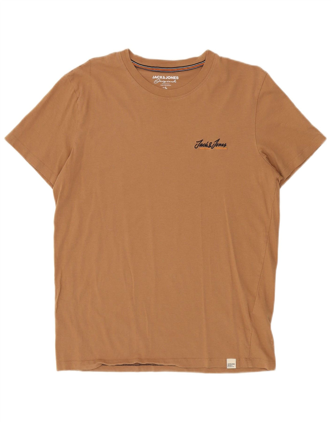 Jack & Jones Ανδρικό T-Shirt Top μεγάλο καφέ βαμβακερό