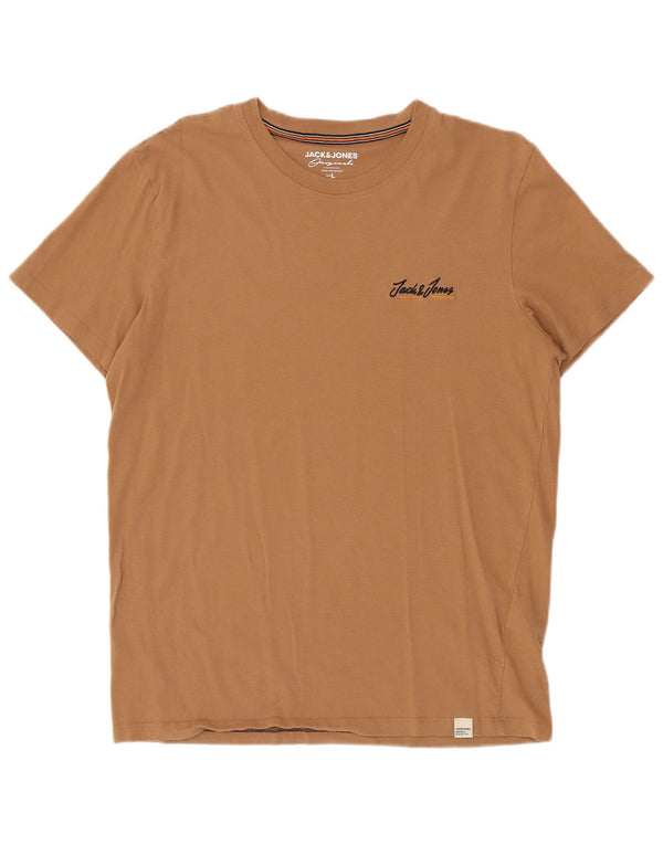 Jack & Jones Ανδρικό T-Shirt Top μεγάλο καφέ βαμβακερό