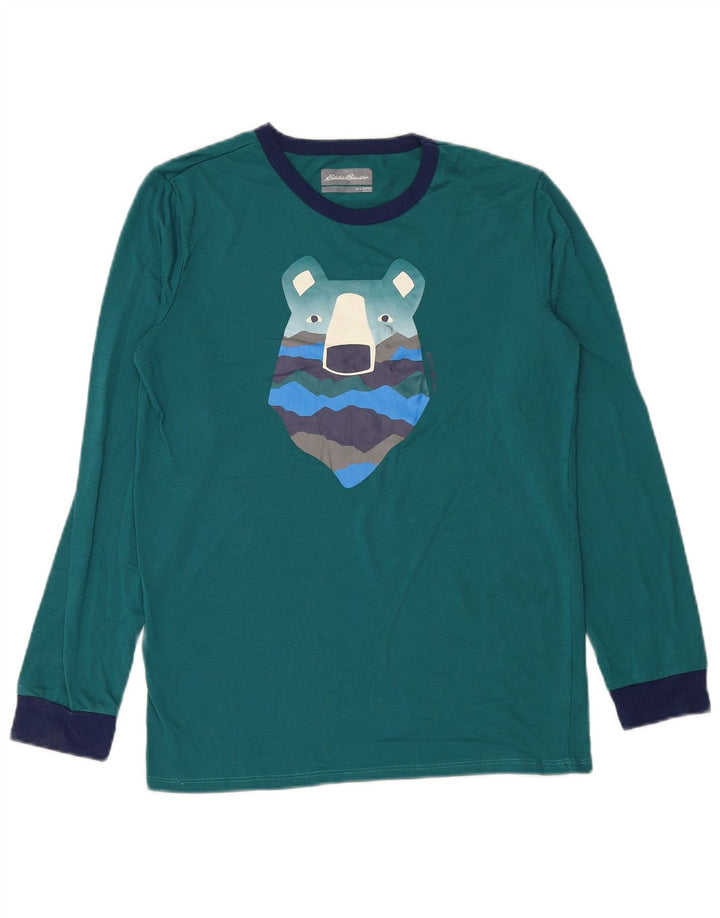 EDDIE BAUER Boys Graphic Top Μακρυμάνικο 13-14 ετών Μεγάλο Πράσινο