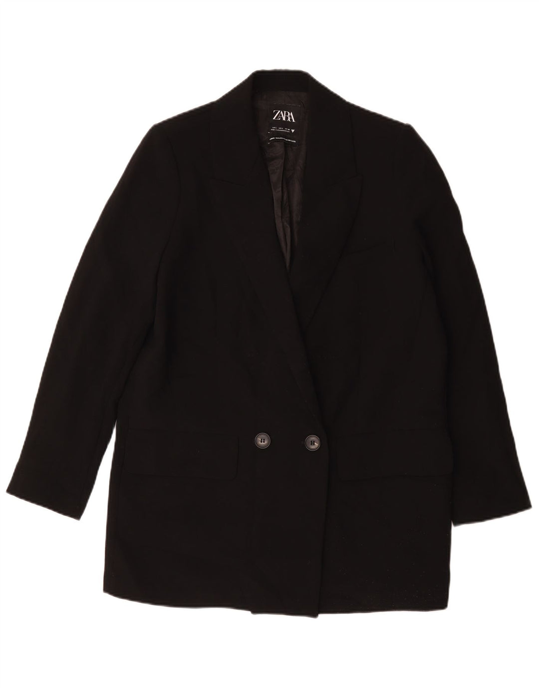 Zara Γυναικείο μακρόστενο σακάκι UK 16 Large Black
