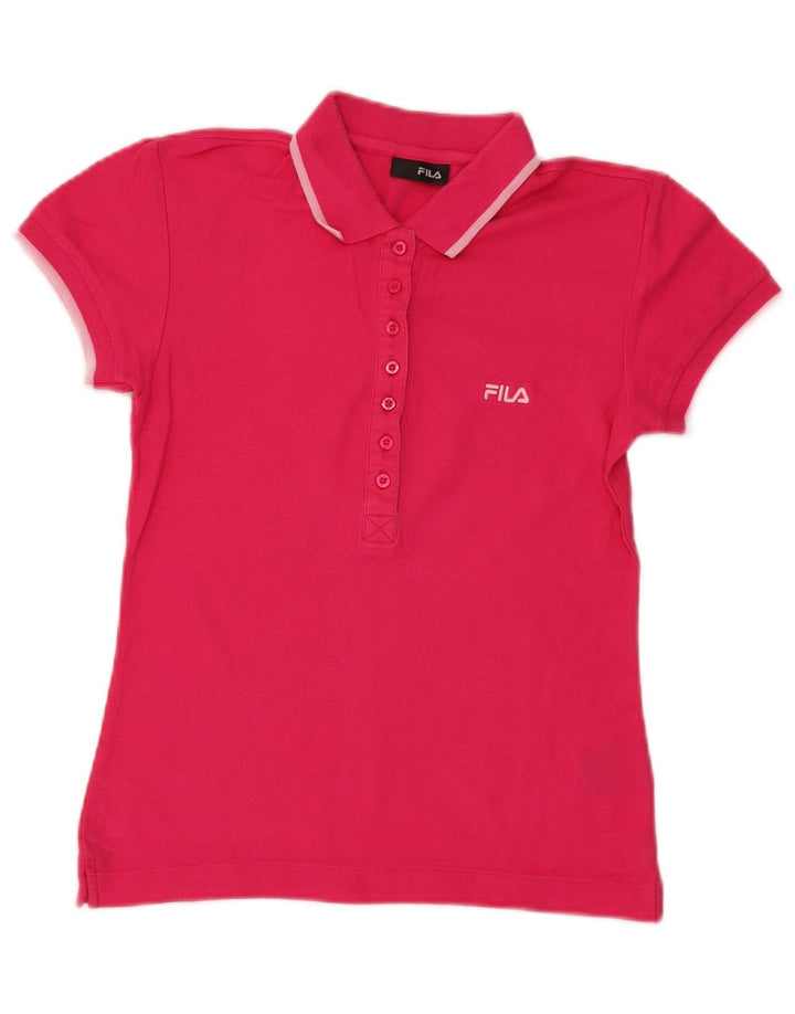 Fila Γυναικείο Πόλο Μπλουζάκι UK 12 Μέτριο Ροζ Βαμβακερό