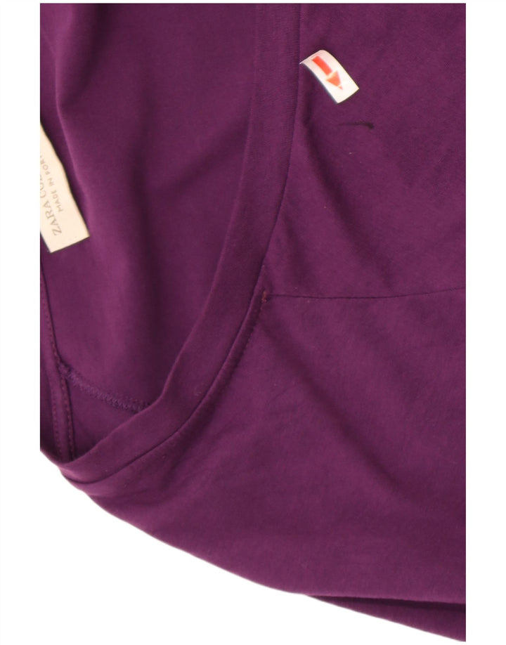 Zara γυναικείο τοπ μακρυμάνικο UK 16 Large Purple