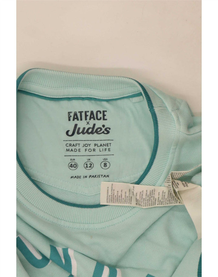 Fat Face Γυναικείο γραφικό υπερμεγέθη φούτερ Jumper UK 12 Medium Turquoise