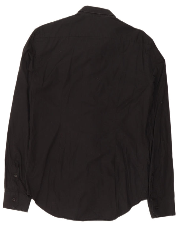 Ανδρικό πουκάμισο Zara Slim Fit Medium Μαύρο