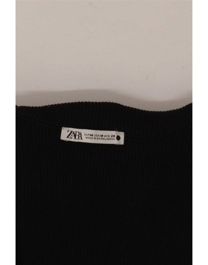 Zara Γυναικείο μακρυμάνικο φόρεμα πόλο UK 12 μεσαίο μαύρο