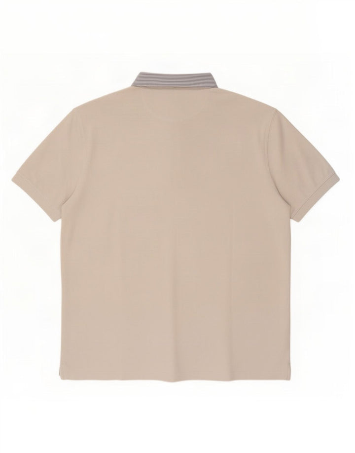 Massimo Dutti Ανδρικό Πόλο Μπλουζάκι 2XL Λευκό βαμβακερό