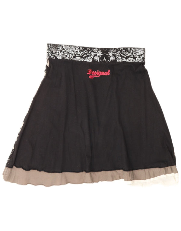 Desigual Γυναικεία Γραφική Φούστα A-Line Medium W30 Μαύρη γεωμετρική