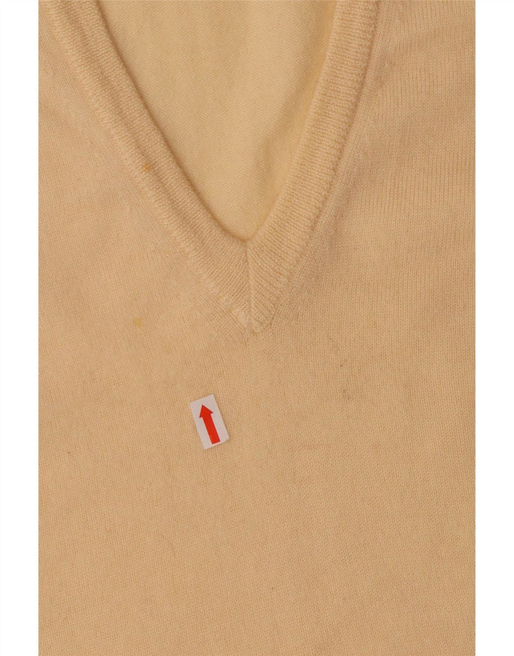 POLO ανδρικό γιλέκο V-λαιμόκοψη Tank Top IT 52 μεγάλο κίτρινο παρθένο μαλλί