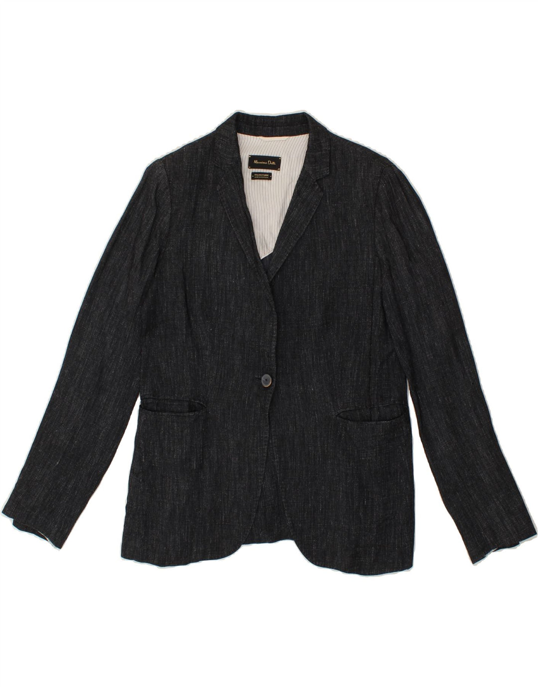 MASSIMO DUTTI Womens 1 Button Blazer Jacket EU 40 Medium Grey Vintage Massimo Dutti and Second-Hand Massimo Dutti from Messina Hembry 