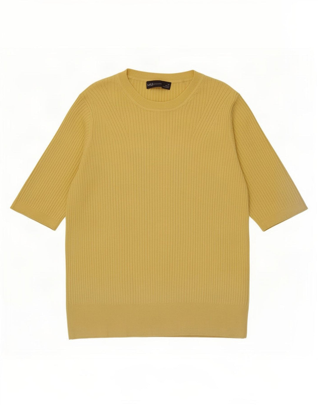 Marks & Spencer Γυναικείο πουλόβερ με λαιμόκοψη UK 14 Medium Yellow