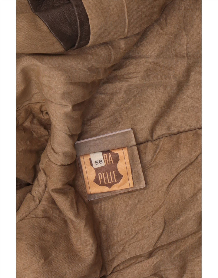 Vintage Ανδρικό Στρατιωτικό Δερμάτινο Μπουφάν IT 56 3XL Γκρι Δερμάτινο