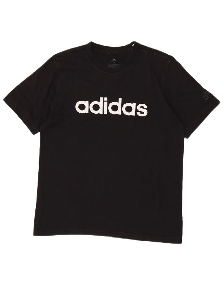 Ανδρικό γραφικό T-Shirt Adidas Top Μεσαίο μαύρο βαμβακερό