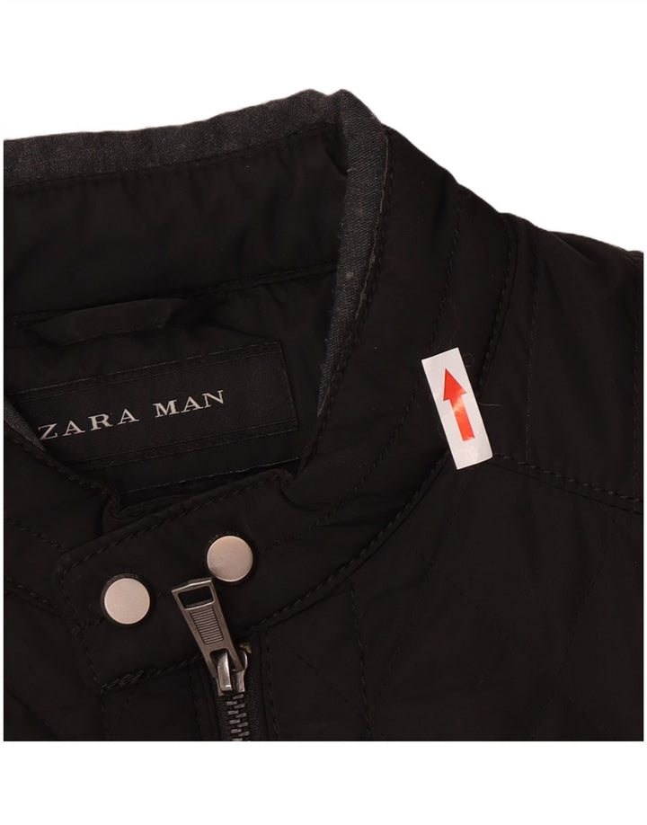 Zara Ανδρικό καπιτονέ μπουφάν UK 40 μεγάλο μαύρο πολυεστέρα