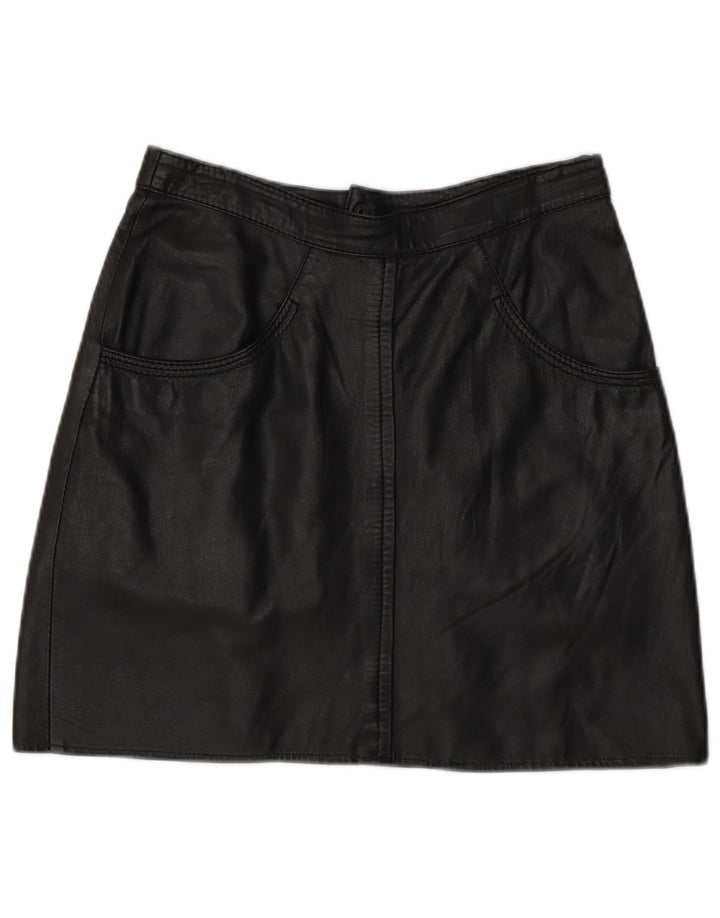 Vintage Γυναικεία Μίνι Δερμάτινη Φούστα IT 44 Medium W28 Μαύρη