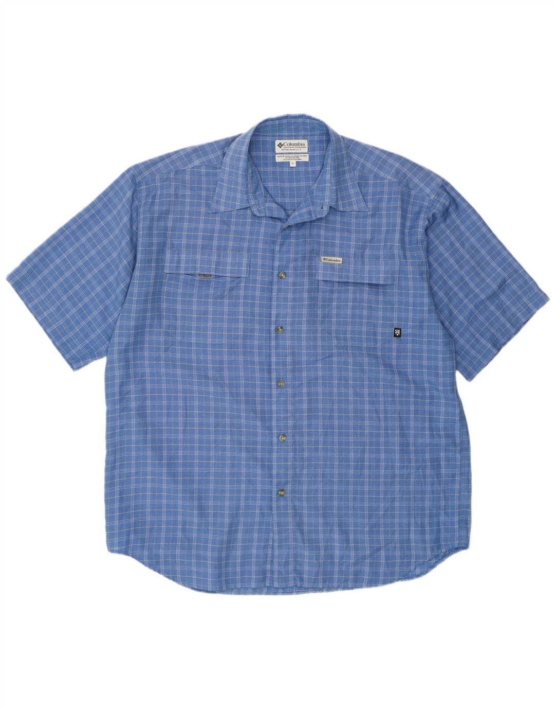 Ανδρικό κοντομάνικο πουκάμισο Columbia XL Blue Check Polyester