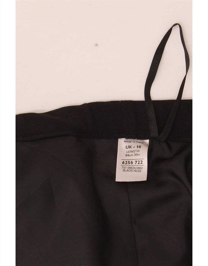Marks & Spencer Γυναικεία αφηρημένη φούστα σε γραμμή Α UK 16 μεγάλη W40 Μαύρη