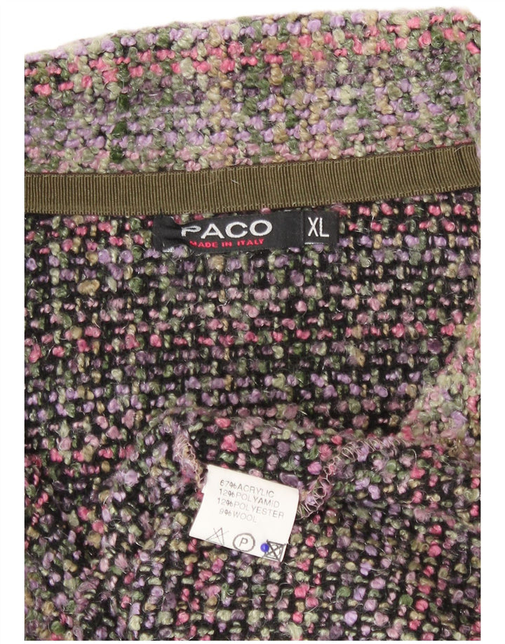 Paco Γυναικείο μπουφάν blazer με 5 κουμπιά UK 18 XL Πολύχρωμο Check Acrylic