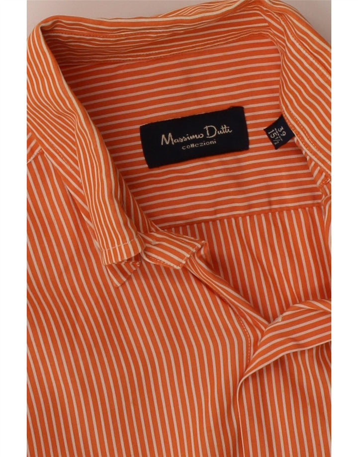 MASSIMO DUTTI Mens Shirt Size 39 15 1/2 Medium Orange Pinstripe Vintage Massimo Dutti and Second-Hand Massimo Dutti from Messina Hembry 